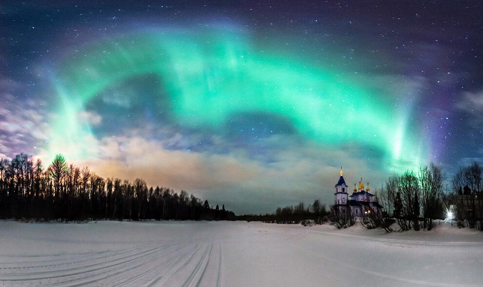 Северное сияние в Архангельске